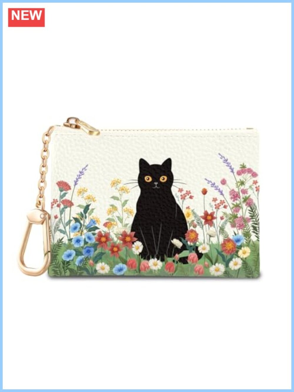 PU Leather Coin Purse Keychain Zip Pouch Small Change Wallet